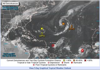 Ciclón subtropical al oeste de Azores