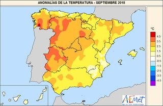 Septiembre de 2018, mes seco y extremadamente cálido según AEMET