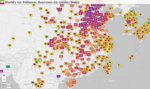 Mapa Visual Del índice De Calidad Del Aire En Tiempo Real De La ...