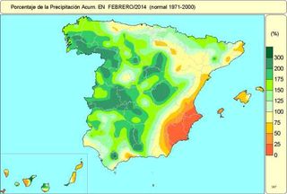 Febrero de 2014: húmedo y normal en temperaturas