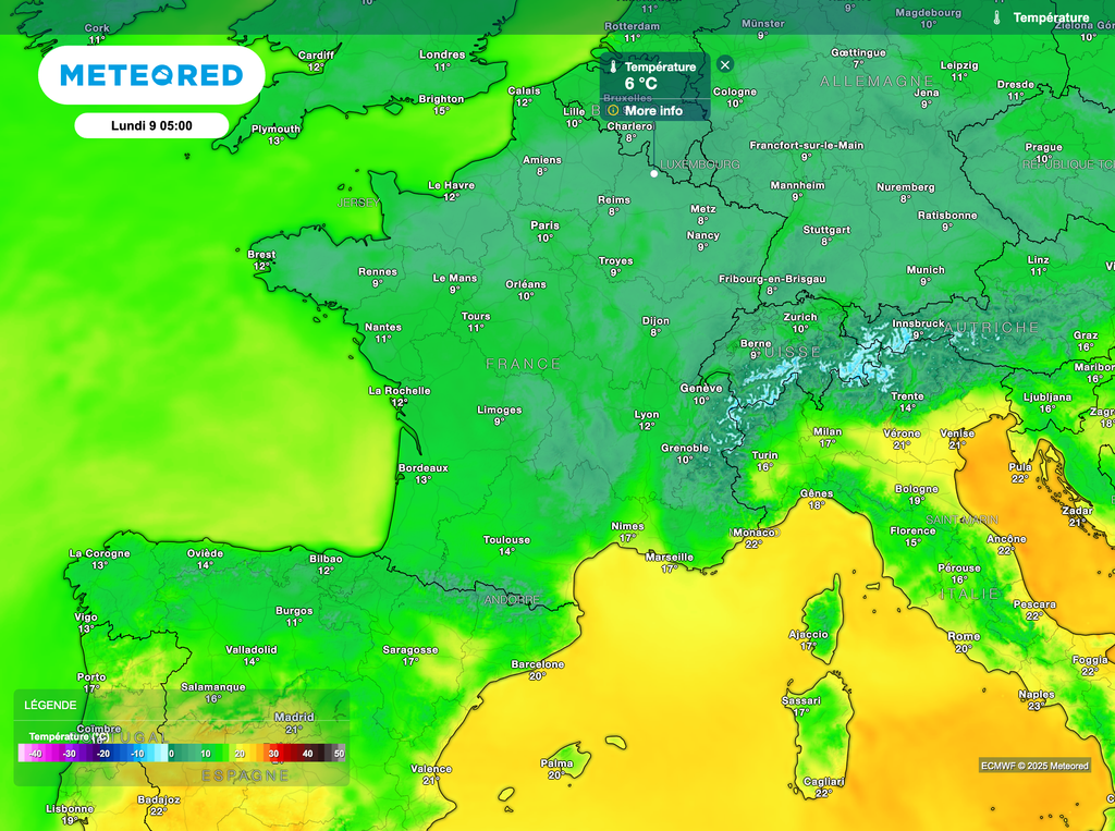 La fraîcheur de la matinée de lundi sera rapidement oubliée avant des nuits plus douces.