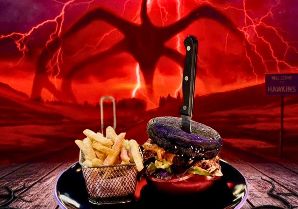 Sandwich edición especial Upside Down, inspirado en Stranger things. Crédito: @hauntedhouse.cl