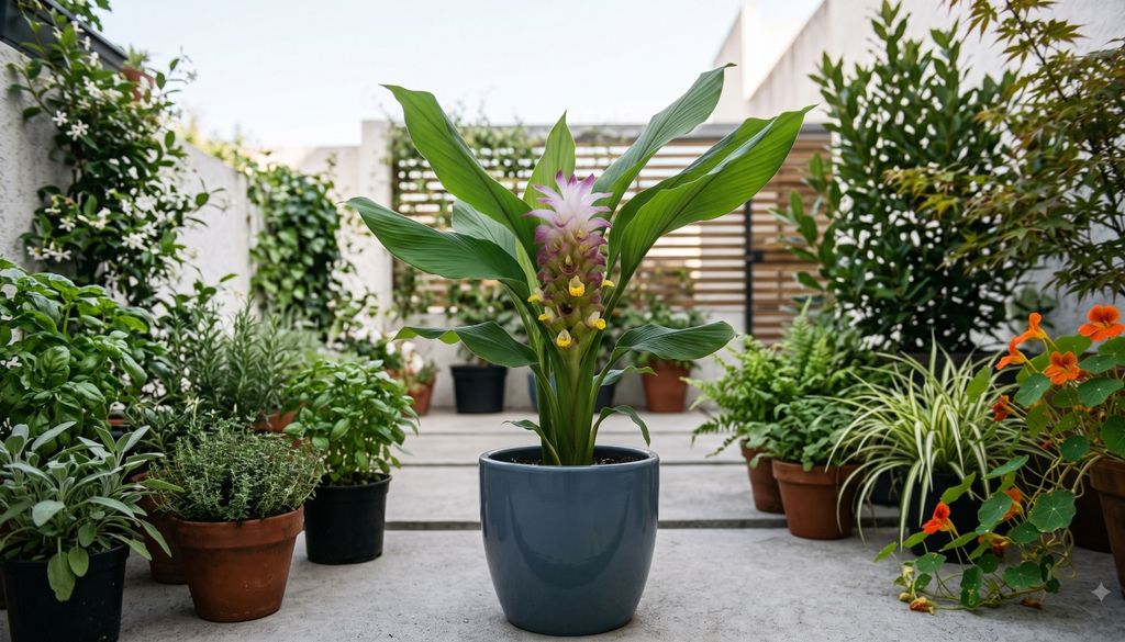 plantas En ciertas condiciones, la cúrcuma produce inflorescencias con brácteas blancas, verdosas o rosadas que parecen sacadas de un paisaje caribeño.