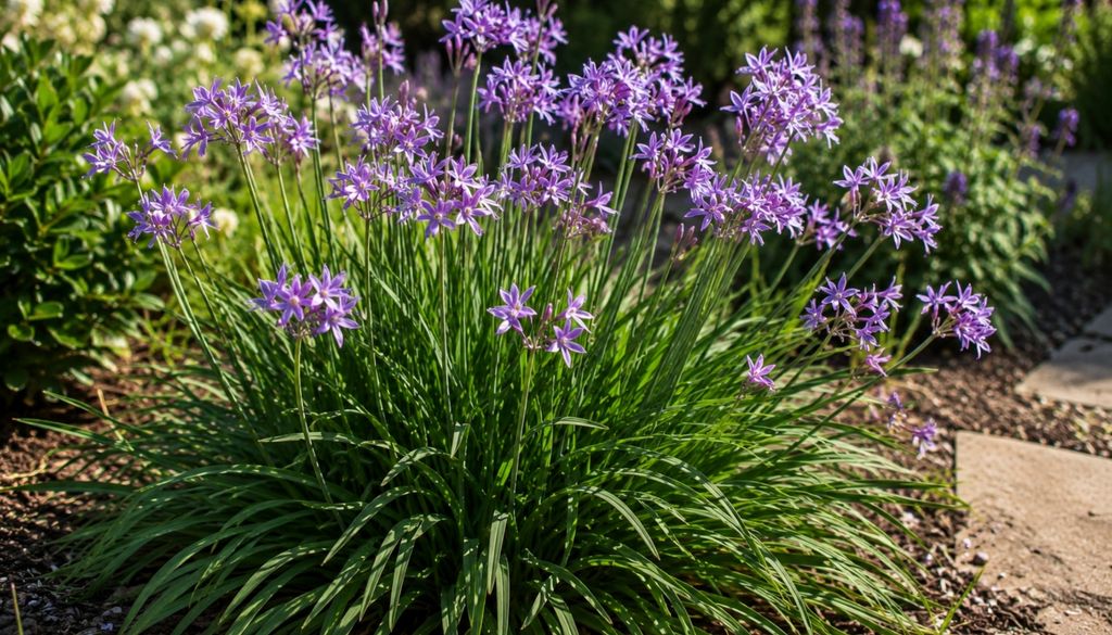 plantas La tulbagia, una planta con perfume a ajo y flores delicadas.