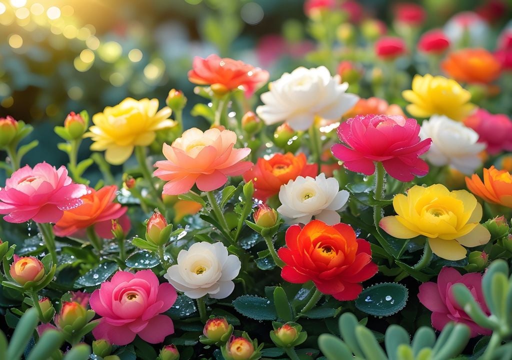 calen Caléndulas en el jardín con tonos cálidos que destacan con la luz y semillas que se dispersan fácilmente garantizando nuevas floraciones año tras año.