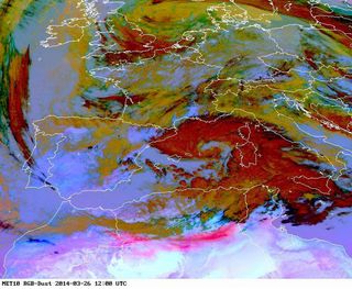 Ciclogénesis mediterránea y tormenta de polvo