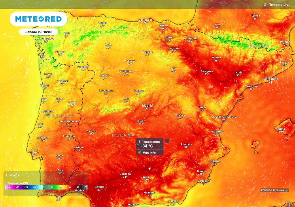 Las máximas de mañana superarán los 30 ºC en amplias zonas del país.