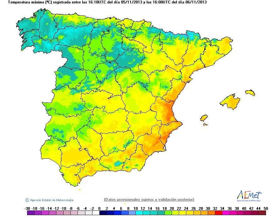 6 De Noviembre De 2013: Día De Récords De Temperaturas Máximas