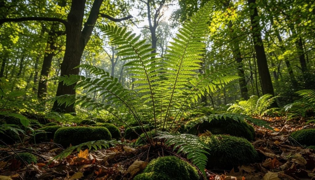 Follaje cambiante que suma textura y tonos cobrizos en sectores sombríos.
