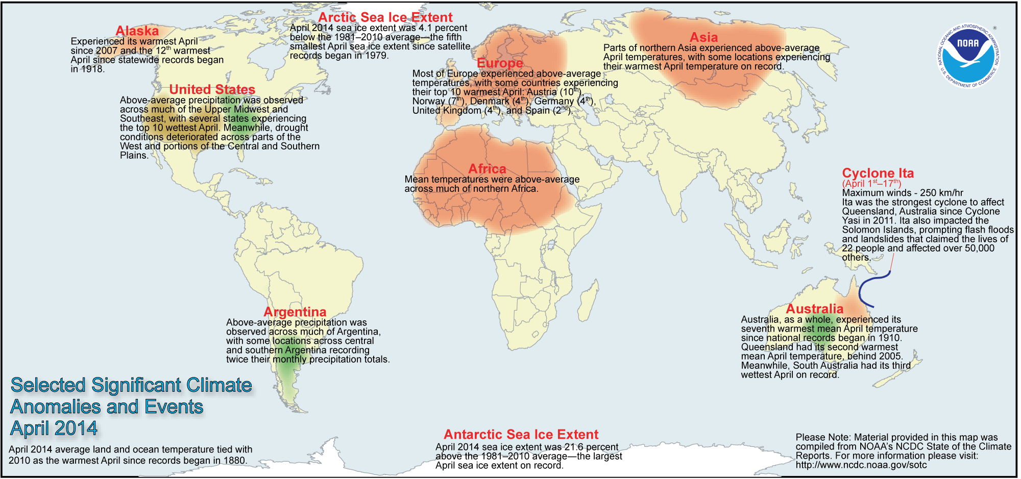 Eventos meteorológicos y climáticos de abril de 2014