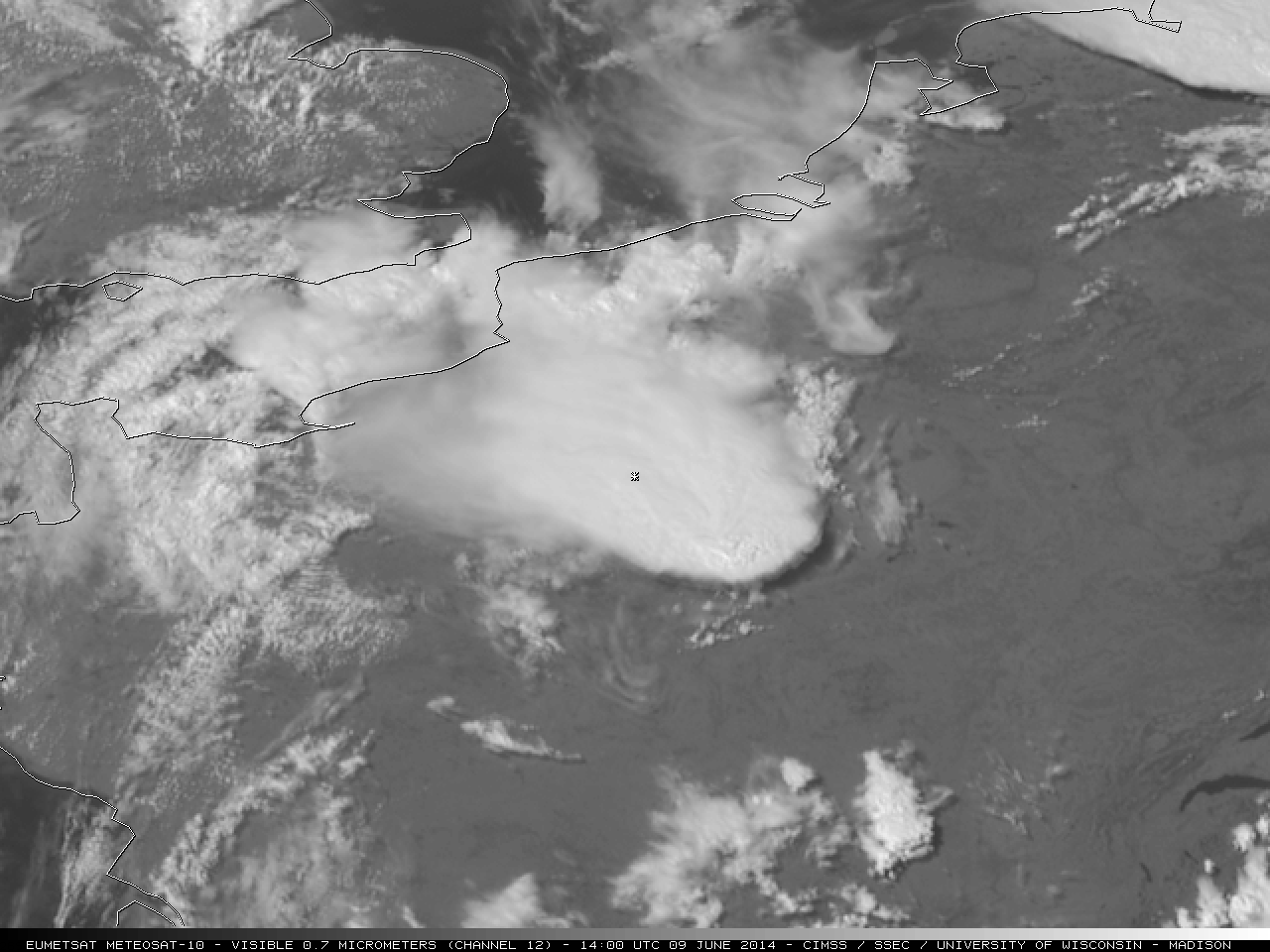 Imagen y secuencia del Meteosat-10 canal 0.7 µm, visible (Pulsa para animar)