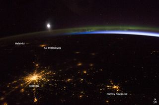 Colores nocturnos sobre Rusia