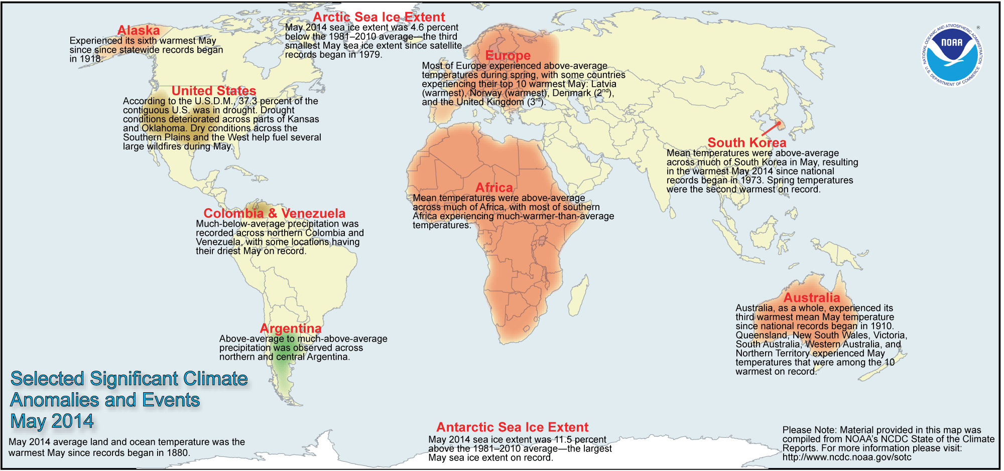 Mayo de 2014 a escala global en un gráfico