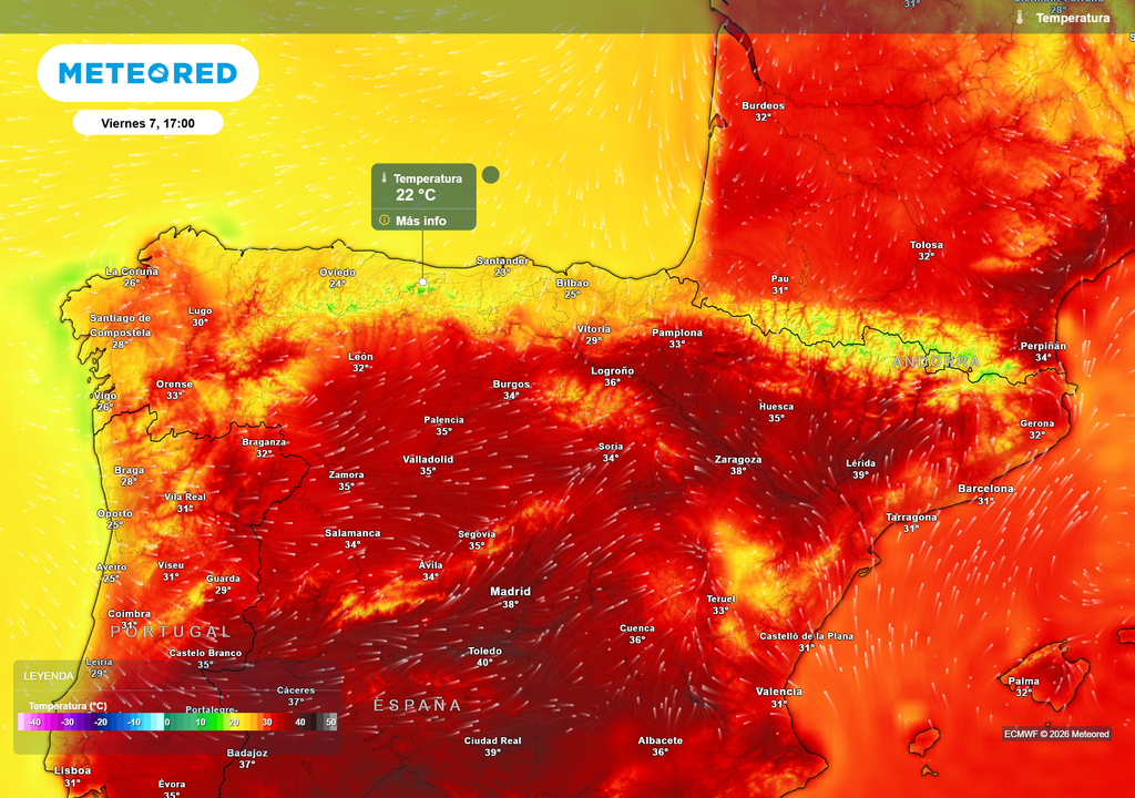 Las temperaturas previstas para la jornada de mañana serán hasta 7 ºC por encima respecto a hoy.