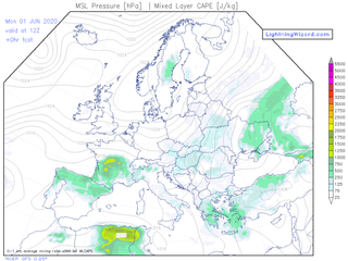 Curso sobre interpretación de mapas meteorológicos: la CAPE (Convective Available Potencial Energy)