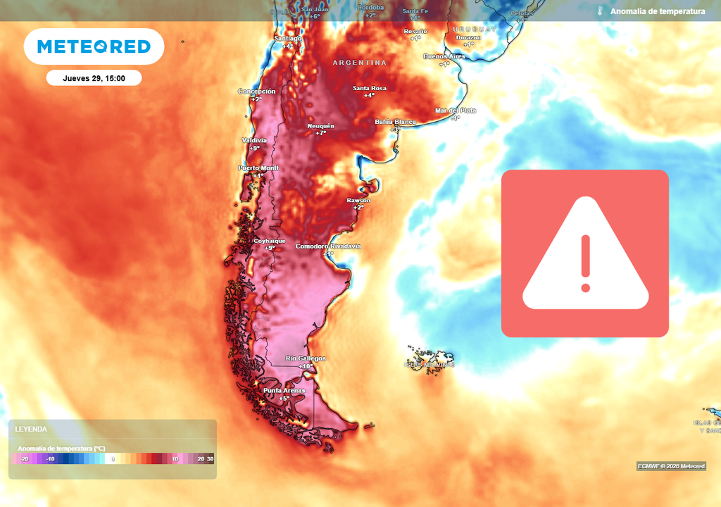 El jueves (29) será el peak de calor en la zona sur de Chile.