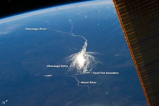 El Delta del Okavango desde la ISS