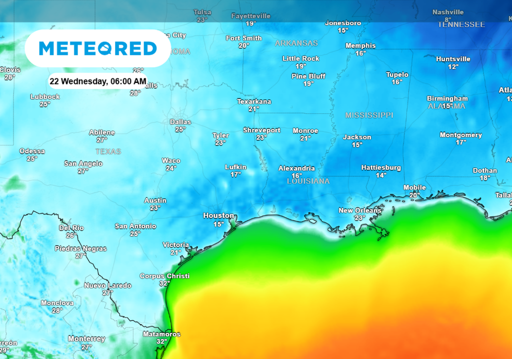 Forecast for Wednesday morning has temperatures in the teens in Houston, Texas.