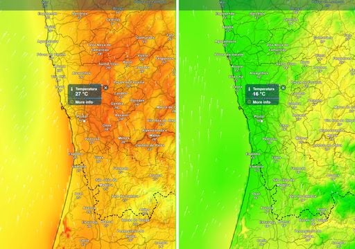 A cidade do Porto ir&aacute; registar uma queda acentuada das temperaturas entre os dias 6 e 7 de abril: menos 11 &ordm;C em 24h