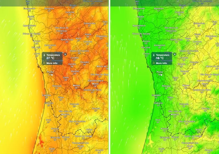 A cidade do Porto ir&aacute; registar uma queda acentuada das temperaturas entre os dias 6 e 7 de abril: menos 11 &ordm;C em 24h