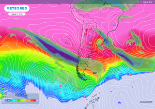 A contar del 16 de julio, un río atmosférico impactará sobre 3 regiones de Chile: más de 200 mm previstos