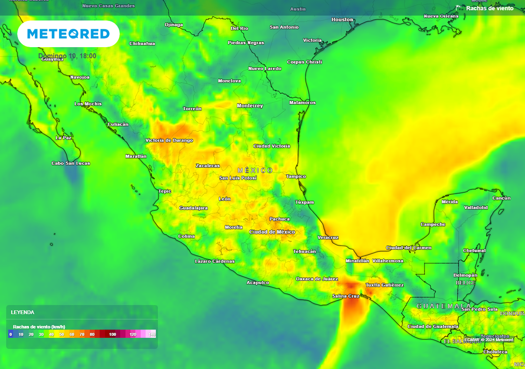 Ráfagas de viento en km/h Ráfagas de viento en km/h