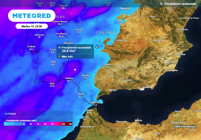 A esta hora comenzar&aacute;n ma&ntilde;ana las lluvias en Andaluc&iacute;a: 4 provincias con paraguas y hasta 30 l/m2