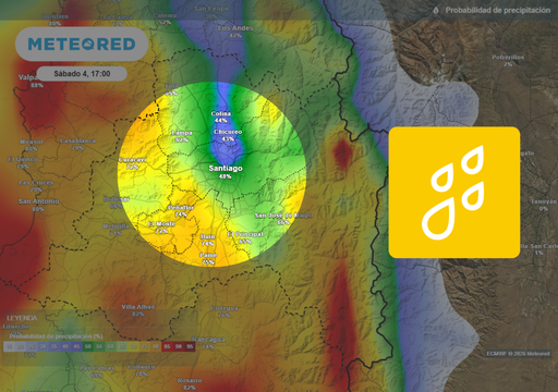 A esta hora comienzan las lluvias en Santiago: &iquest;cu&aacute;nto podr&iacute;a caer y hasta cu&aacute;ndo durar&aacute;n?