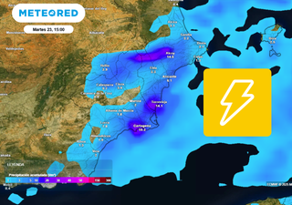 A esta hora comienzan los avisos de AEMET en Almería y Región de Murcia por tormentas: podrían caer 20 l/m2 en una hora