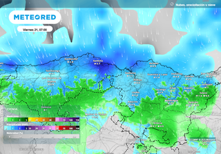 A esta hora será más probable ver mañana copos de nieve cerca de Bilbao o Santander