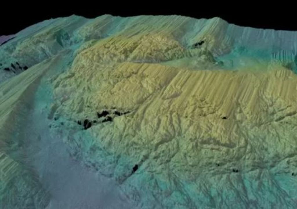 Image 3D des fonds marins devant le glacier Thwaites