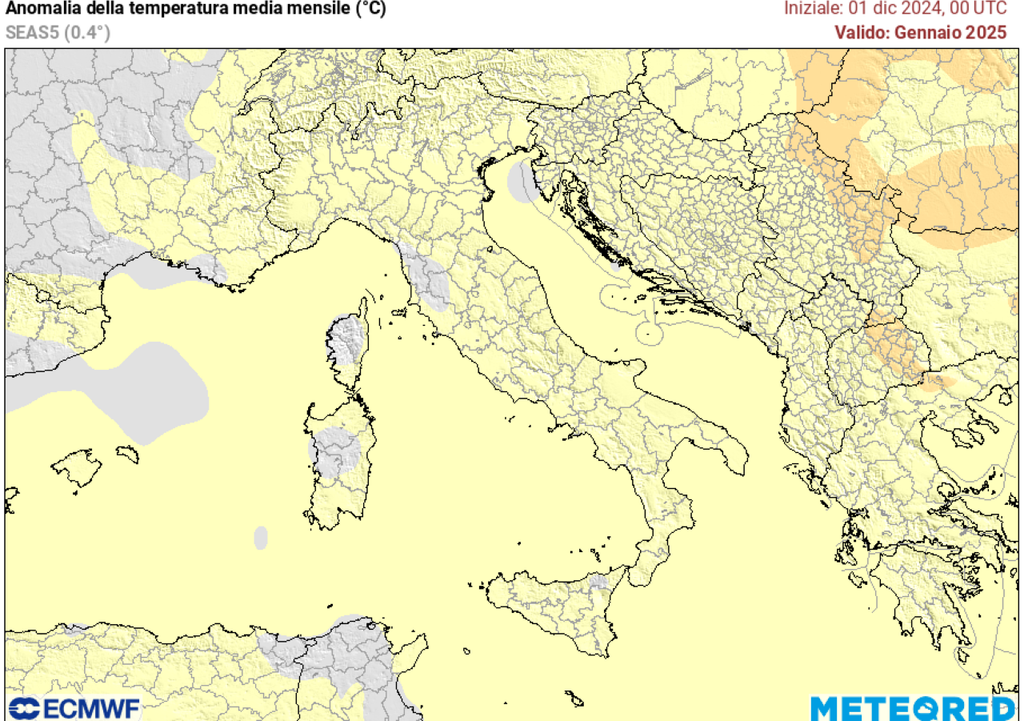 Gennaio 2025, temperature.
