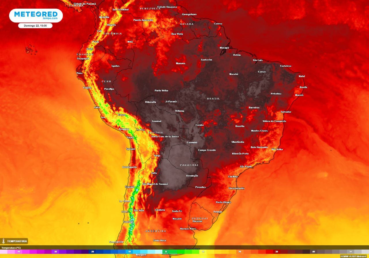 A maior temperatura já registrada esse ano: 44,3°C no Brasil