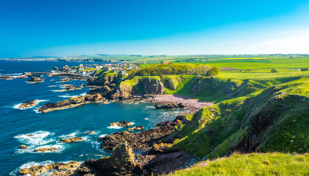 Vila de St. Abbs, Baía de Starney - Reserva Natural, Berwickshire, Escócia, Reino Unido.