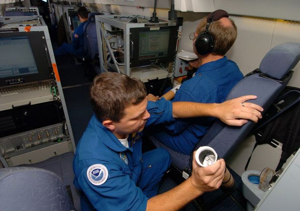 Medições atmosféricas no avião