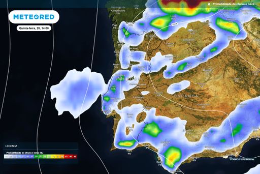 A partir das 11 horas a chuva chegar&aacute; a v&aacute;rios distritos de Portugal: veja onde a probabilidade ser&aacute; maior