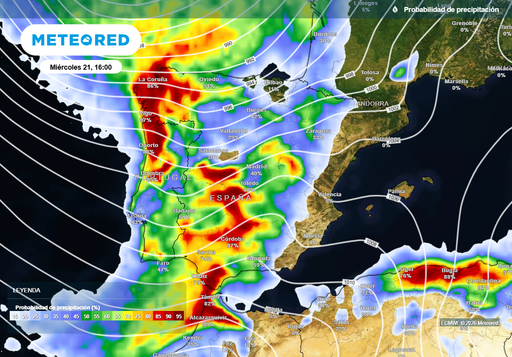 Se aproxima el chorro polar a Espa&ntilde;a: el mi&eacute;rcoles 21 una masa de aire llegar&aacute; desde Groenlandia con m&aacute;s lluvias y nieve