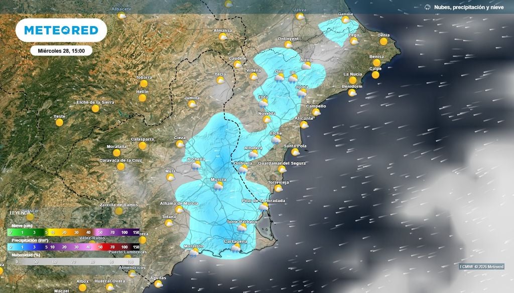 Lluvias en el sureste Las precipitaciones se extenderán en las horas centrales del día.