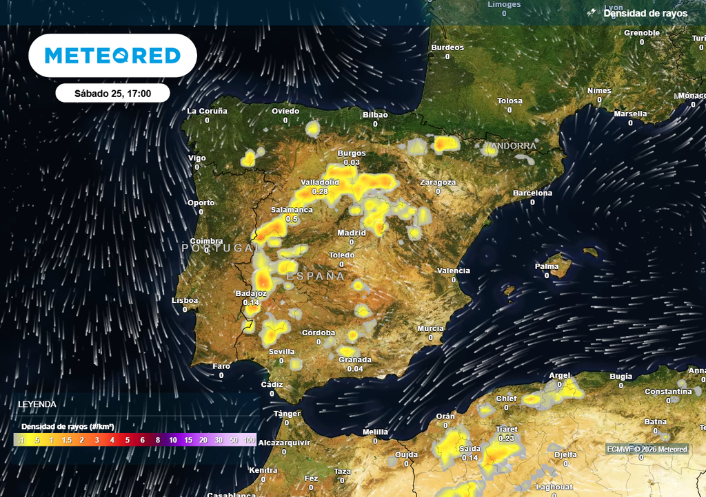 La actividad eléctrica será localmente destacable en el interior durante la tarde.