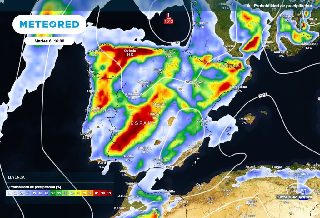 Las diferencias de lluvia serán importantes en lugares cercanos entre sí.