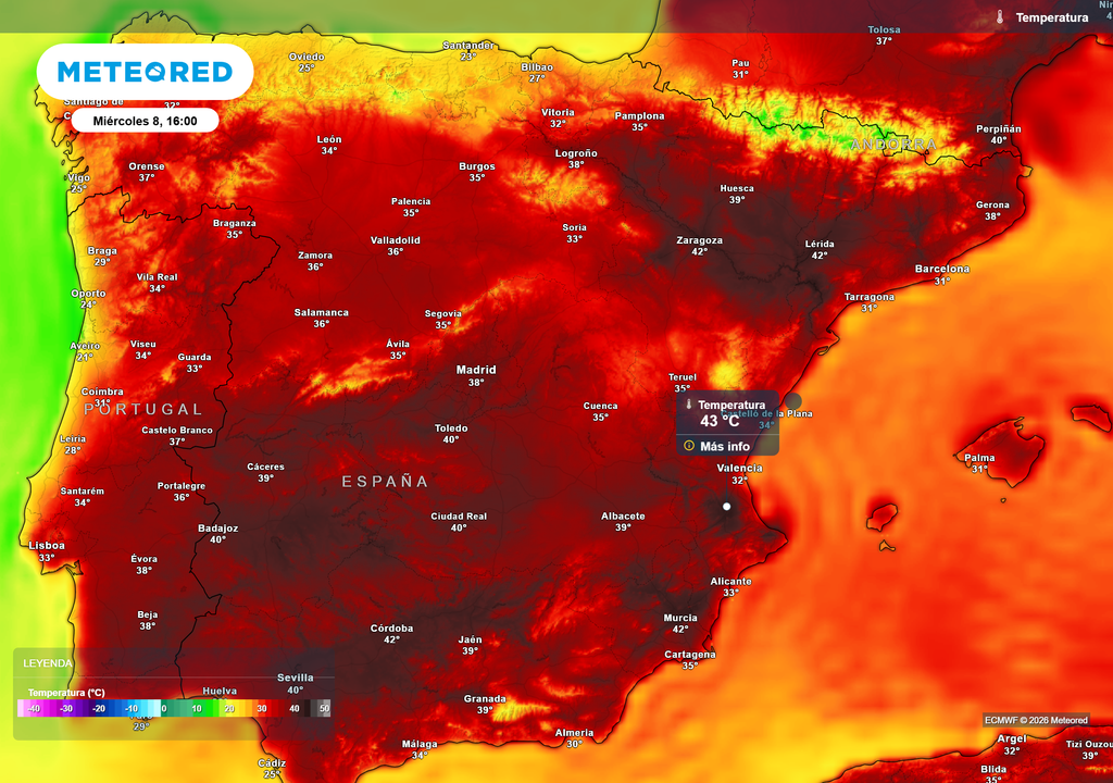 Las temperaturas volverán a ser elevadas en amplias zonas de país, dejando el litoral cantábrico al margen.