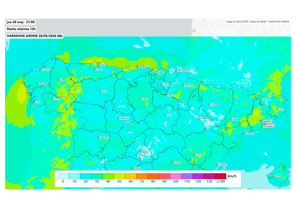 Las tormentas de hoy dejarán algunas rachas intensas.