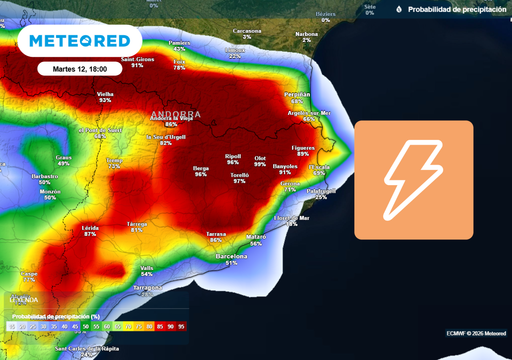 A partir de las 16 horas crecer&aacute;n tormentas en Catalu&ntilde;a con lluvias fuertes, granizo y vendavales
