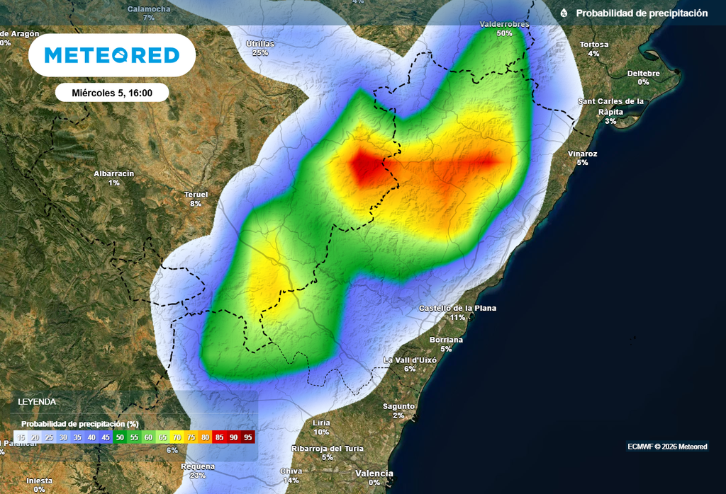La probabilidad de precipitación será elevada, estas podrían descargar de forma intensa.