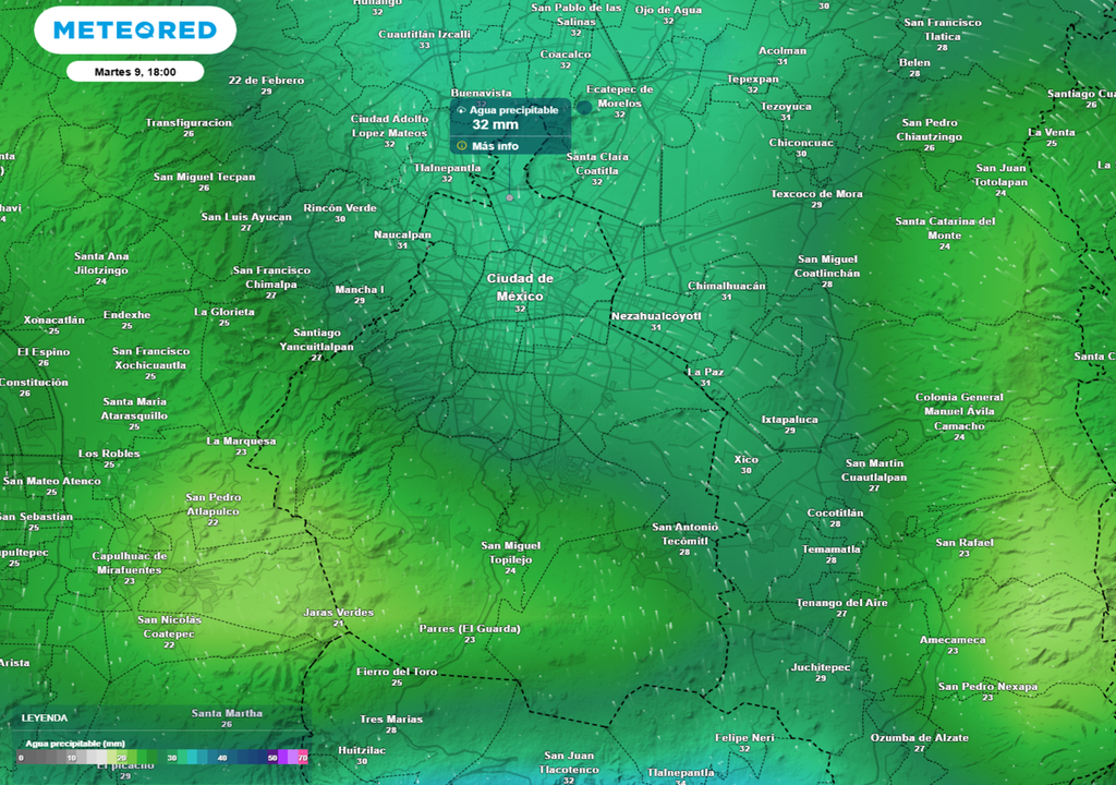 inundaciones El ingreso de abundante humedad desde el Pacífico mantendrá las condicones muy favorables para que se registren acumulados de lluvia mayores a 25 mm de manera puntual.