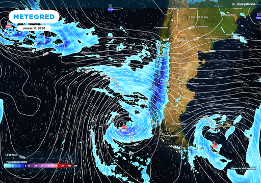 A partir del jueves 11, un segundo sistema frontal dejar&aacute; m&aacute;s lluvia en Chile centro-sur: revisa montos y rachas