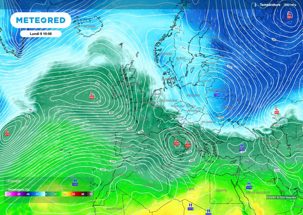 C'est surtout sur l'Europe de l'est que le froid va persister jusqu'en début de semaine prochaine.