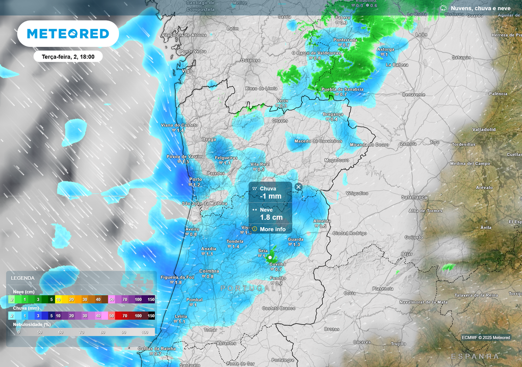 chuva e neve prevista
