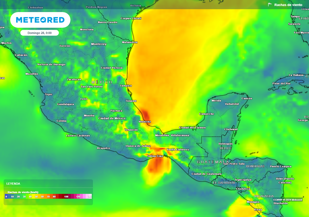 Evento "Norte" con ráfagas fuertes