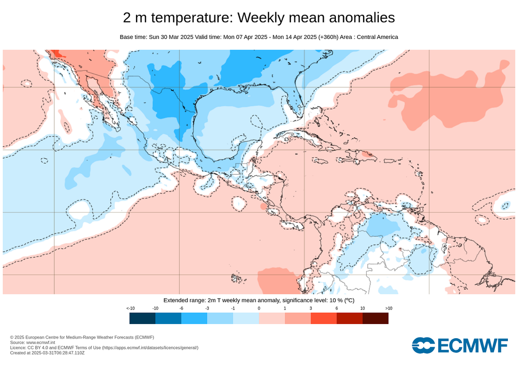 Pronóstico de anomalías de temperaturas en grados Celsius Pronóstico de anomalías de temperaturas en grados Celsius